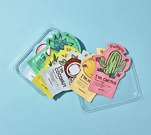 TONYMOLY SUPER FOOD BOWL FACE SHEET MASK, KOREAN SHEET MASK SET, EASTER BASKET STUFFER, REPLENISH & HYDRATE SKIN, 0.74 OZ