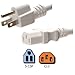 AC Power Cord 5-15P to C13 - White, 10 Foot, 10A/125V, 18/3 AWG - Iron Box Part # IBX-6012-10