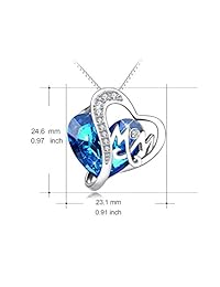 AOBOCO - Collar de plata de ley 925 con cristales de Swarovski, diseño de corazón azul