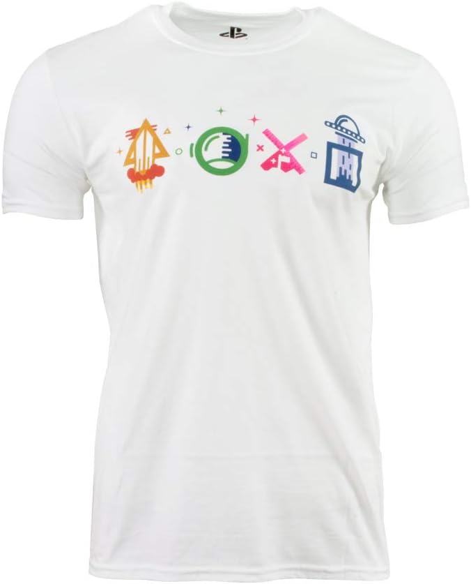 Official Playstation Intergalactic Shapes White T-Shirt