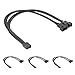 Electop 4 Pack Case Fan Y Splitter, PWM Cable 4 Pin 1 to 2 Converter Computer PC Fan Power Extension Cable,Black Sleeved Braided