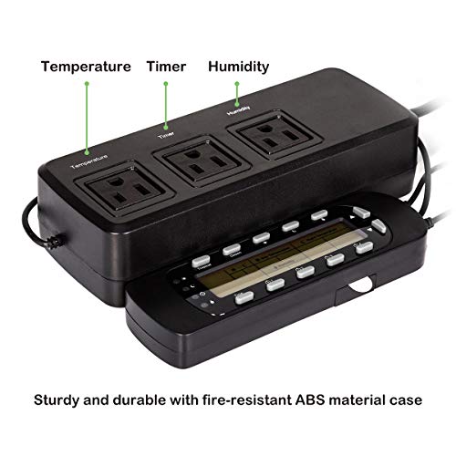 PETSPIONEER Temperature & Humidity Controller Reptile Timer, Dual Stage