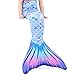 Play Tailor Mermaid Tail Swimmable Costume Swimsuit for Girls Swimming(No monofin) (Child 14, Light Purple)