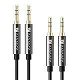 AUX Cable For Car, iVanky [2-Pack/4ft, Hi-Fi Sound, Copper Shell] 3.5mm Auxiliary Audio Cable AUX Cord Compatible with Car Stereo, Beats, Headphone, Smartphone, iPhone, iPod, Echo, Speaker, Sony-Black