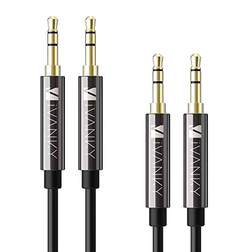 AUX Cable For Car, iVanky [2-Pack/4ft, Hi-Fi Sound, Copper Shell] 3.5mm Auxiliary Audio Cable AUX Cord Compatible with Car Stereo, Beats, Headphone, Smartphone, iPhone, iPod, Echo, Speaker, Sony-Black