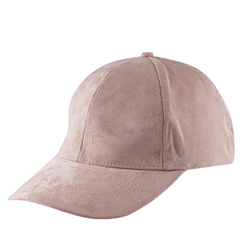 VANCOL Soft Faux Leather Suede Hat Baseball Cap (Light Pink)