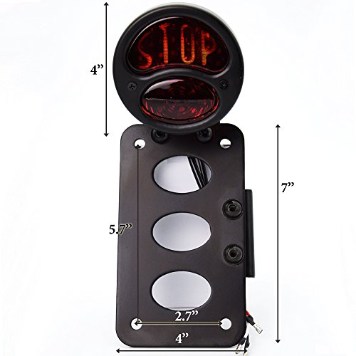 image for Amazicha Motorcycle LED Side Mount License Plate Bracket Brake Running