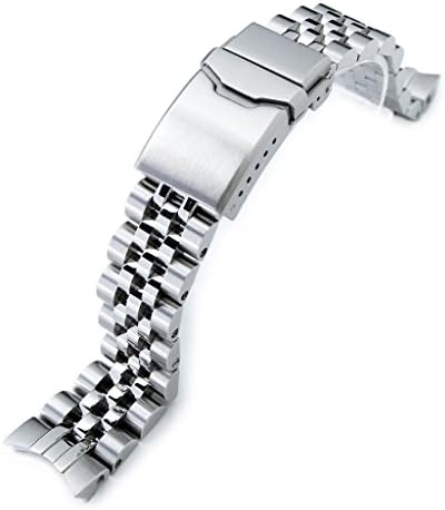20mm ANGUS Jubilee 316L SS Watch Bracelet for Seiko Alpinist SARB017, Button Chamfer