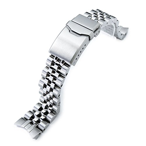 20mm ANGUS Jubilee 316L SS Watch Bracelet for Seiko Alpinist SARB017, Button Chamfer