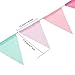 Shappy 18 Flags Imitated Burlap Pennant Banner, Pastel Banner Multicolor Fabric Triangle Flag Bunting Rainbow Hanging Decorations for Party Birthday Wedding Baby Shower