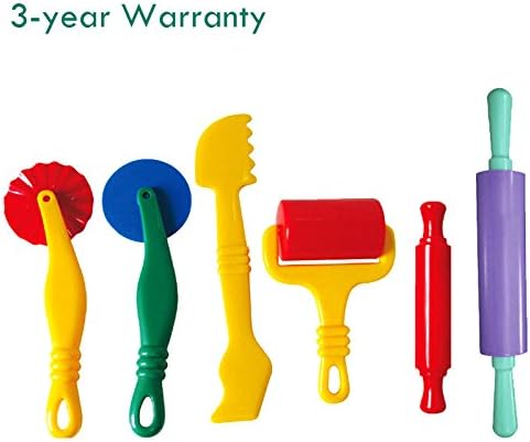 6pcs Play Doh Tools for Kids Plastic Art Clay and Modelling Dough Playing Tools Set-Tuliptown
