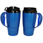 GAMA Electronics 2 Insulated ThermoServ Coffee Mugs 16 oz. Blue