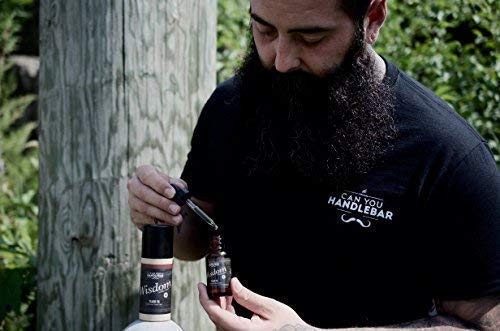 Wood Scent Premium Beard Oil for Men - Wisdom (Woodsy & Citrus Scent) Beard Oil | 1 Oz Dropper Top Amber Glass Bottle