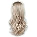 HANNE Ash Blonde Long Wavy Christmas Wigs for women Middle Part Heat Resistant Synthetic Wig Natural Looking for Daily and Party（Ash Blonde）