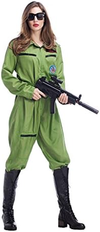 Woman or Man Pilot Jumpsuit Aviator Airman Uniform Cloth Jockey Aeronaut Cosplay Costume Adult Fancy Dress