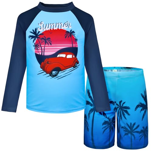 Boys Two Piece Rash Guard Swimsuits Kids Long Sleeve Swimwear Sets Quick Dry Bathing Suit Beach Swim Short Coconut Tree 4t 5t at Amazon