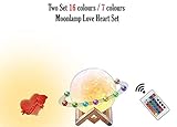 LED Moon Lamp - Night Lights for Adults & Kids | 16 Stunning Colors & Touch-Control Brightness | USB Rechargeable | Advanced 3D Printed | Cool Dimmable Moon Light w/ BONUS Heart Rose Night Light