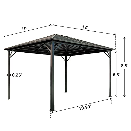 10x12 Ft Outdoor Hardtop Gazebo Galvanized Steel roof,Gazebo for