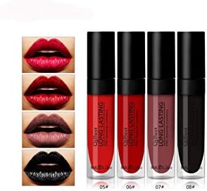 TorDen 4Pcs Multi Colors Lipstick Vampire Grape Purple Dark Black Lipstick Vampire Style Matte Lipstick Comestic tool lipgloss (Sexy dance)