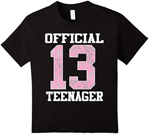 Kids Official Teenager Tshirt Funny 13th Birthday Girls 12 Black