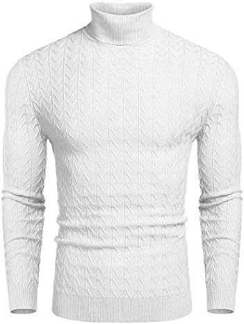 COOFANDY Men's Knit Turtleneck Sweater 
