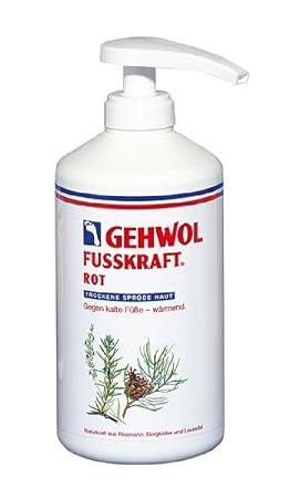 GEHWOL Fusskraft Rot, trockene Haut, Fußcreme, wärmend, 500 ml mit Spender