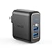 Anker Elite USB Charger, Dual Port 24W Wall Charger, PowerPort 2 with PowerIQ and Foldable Plug for Iphone XS/Max/XR/X/8/7/6/Plus, Ipad and more primary