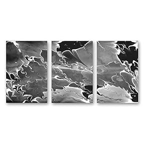 Canvas Wall Art Ink Water Spreading Painting Artwork for Home Prints Framed - 16"x24" x 3 Panels