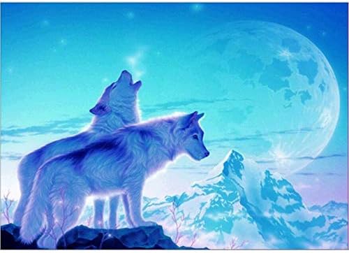 Jchen(TM Home Decor DIY 5D Wolf Tiger Animal Diamond Rhinestone Pasted Embroidery Painting Cross Stitch