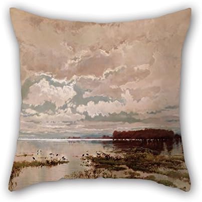 Oil Painting Wc Piguenit - The Flood In The Darling 1890 Cushion Covers 16 X 16 Inches / 40 By 40 Cm Gift Or Decor For Home Theater,kids Boys,floor,wedding,him,shop - Two Sides