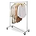Simple Trending Z Base Heavy Duty Clothes Garment Rack, Clothing Rolling Rack on Wheels, Chrome