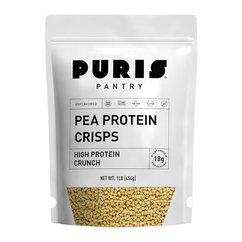 PURIS Pea Protein Crisps – Plant-Based Crunch | 18g Protein Per Serving | Non-GMO Gluten-Free Soy-Free | No Sugar | Clean Label Inclusion for Snacks, Bars & Baking | Made in USA | Unflavored | 1 lb