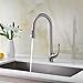 Avola Solid Brass Single Lever High Arc Pull Down Kitchen Faucet, Brushed Stainless Steel Single Handle Pull Out Sprayer Kitchen Mixer Faucet