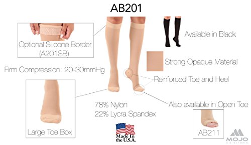 image for Mojo Compression socks Made in USA - Opaque Compression Socks with Fir