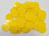 Plastic Counters: Yellow Color Gaming Tokens (Hard Colored Plastic Coins, Markers and Discs for Bingo Chips, Tiddly Winks, Checkers, and Other Board Game Playing Pieces)