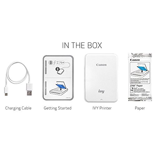 Canon Ivy Mini Mobile Photo Printer (Rose Gold) - Zink Zero Ink Printing Technology - Wireless/Bluetooth + Canon 2 x 3 Zink Photo Paper Pack (50 Sheets) + Photo4Less Cleaning Cloth - Deluxe Bundle