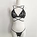 Women's Lingerie,Neartime Underwear Sheer Lace Frenum Strap Hot Bra Top Bustier Set (S)