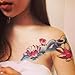 Dalin 4 Sheets Fashion Temporary Tattoos, Lotus, Koi Fish, Wings, Sexy Lady Fake Tattoos for Women Men