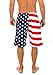 UZZI Men's Patriotic USA American Flag Swim Trunks