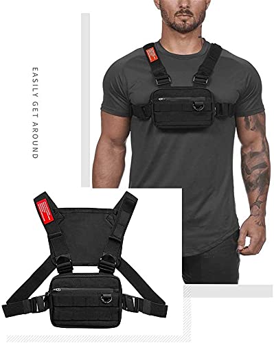 CFeng Borst Rig Bag, Multifunctionele Harnas Borst Taille Pack Tassen, Hip Hop Fashion Borst Front Bag Borst Tas voor… - Image 6