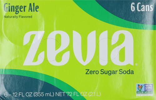ZEVIA ZERO CALORIE SODA, GINGER ALE, 12 OUNCE CAN