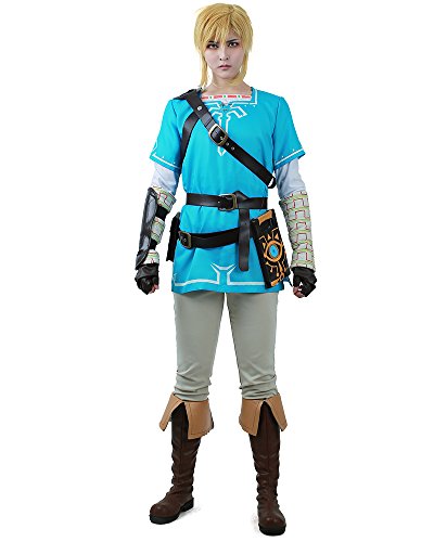 Miccostumes Men's Zelda Breath Wild Link Cosplay Costume