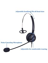 audicom h200stac Corded Oficina Teléfono RJ Auriculares con cancelación de ruido flexible Micrófono para Aastra shoretel Cisco E20 Polycom 335 vvx400 Digium D40 D70 altigen 500 720 comdial & Starleaf IP Teléfonos
