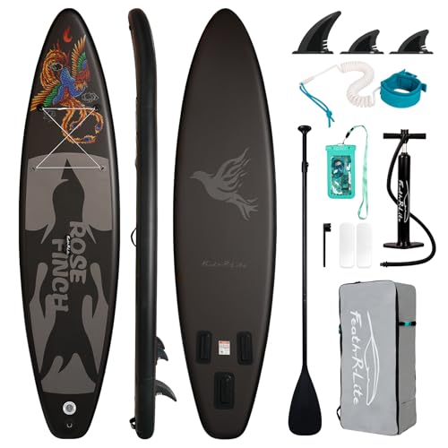 FEATH-R-LITE Tavole da Stand Up Paddle Gonfiabili Paddleboard Multifunzionale con Pompa Manuale, Zaino SUP, Guinzaglio, Pagaia Regolabile, Per Adulti, Tutti i Livelli di Abilità