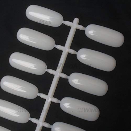 120 X Natural Color Flat Practice False Nail Art Tips Display Board for Polish UV Gel