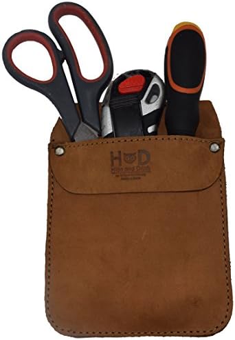Hide & DrinkWork Pocket Organizer for Tools/Pens, Jeans Back Pocket Quick Grab Carry Job Tools, Office & Work Essentials, Full Grain Leather, Handmade