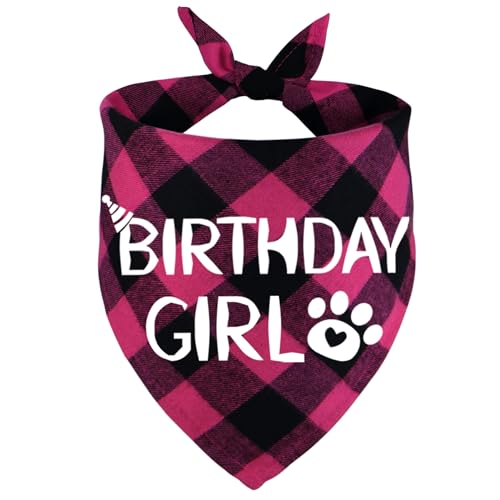 STMK Dog Birthday Bandana, Multi Sizes Dog Birthday Girl Bandana for Small Medium Large Dogs Pets (Large, Pink) at Amazon