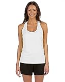 Alo Ladies Performance Racerback Polyester Tank With Curved Bottom Hem