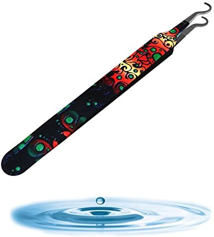 Blackhead Remover Tweezer - Professional Curved Tip Surgical Comedone & Splinter Extractor By Rapid Vitality. Ideal Blemish & Acne Remover Tool Means Flawless Facial Skin Today. (Floral Black)