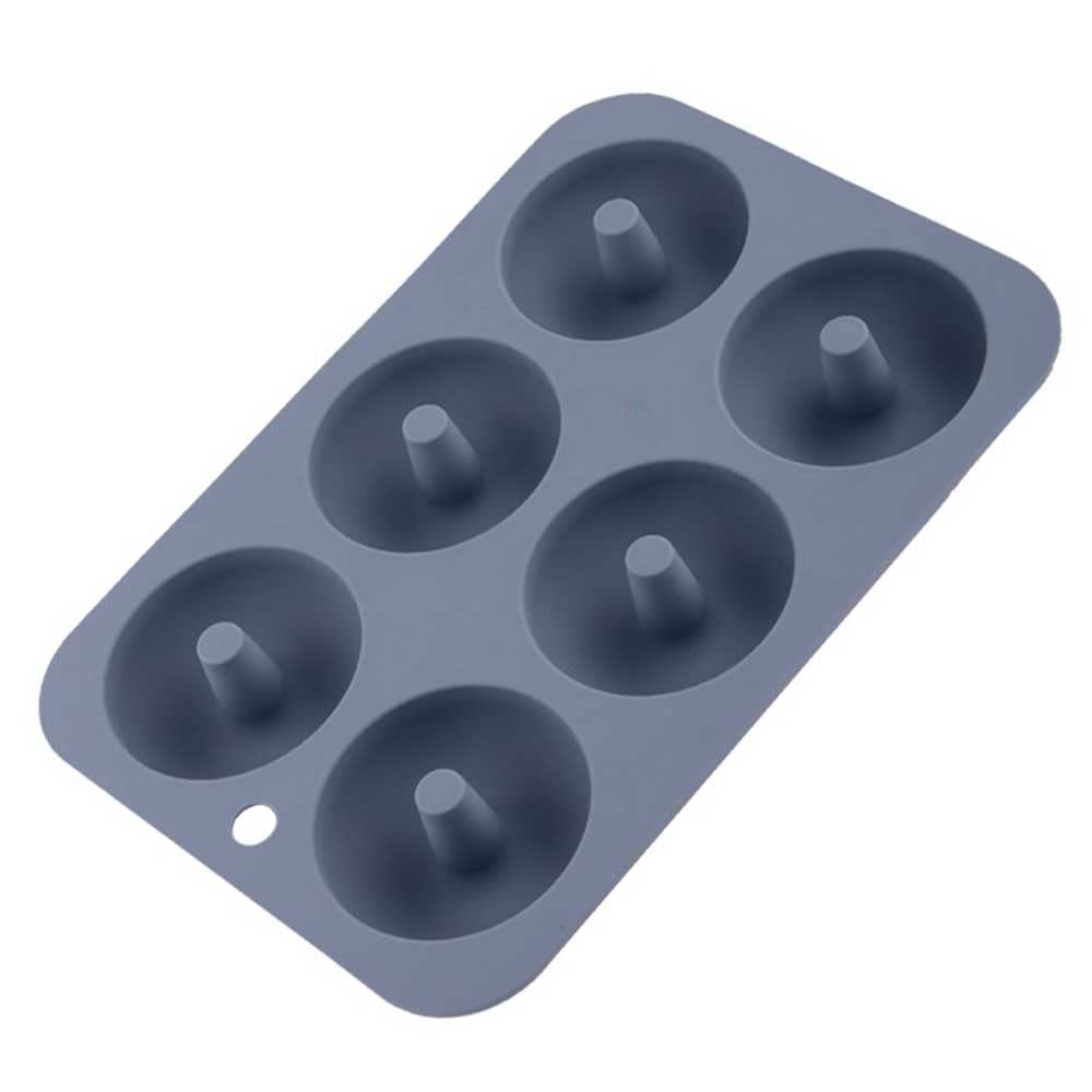 RANRIVERS Large Silicone Doughnut Mould 6 Cavity Mold Non-Stick Doughnut Tray Donut Pan Baking Mould Bakeware Baking Mould Tray for Muffins or Cupcakes Bakeware